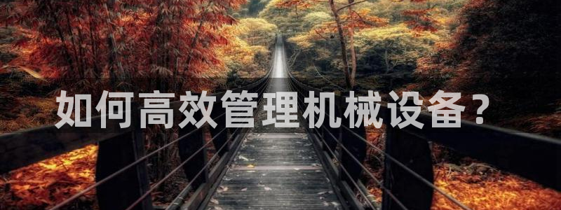 金年会官方体育：如何高效管理机械设备？